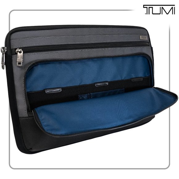 Tumi Alpha 2 Large Laptop Sleeve Cover Gray/Black - Picture 4 of 4